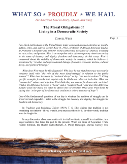 The Moral Obligations of Living in a Democratic Society