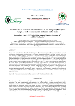 Determination of potassium ion concentration in red mangrove