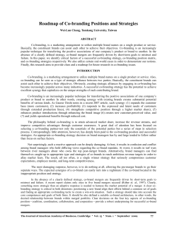 Roadmap of Co-branding Positions and Strategies