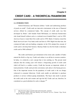 credit card - a theoretical framework
