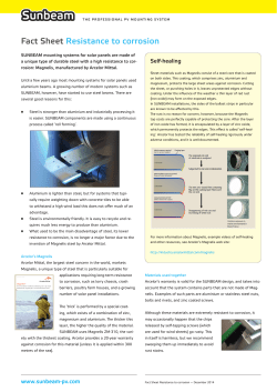 Fact Sheet Resistance to corrosion - Sunbeam