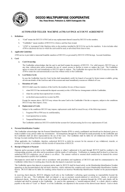 ATM SAVINGS ACCOUNT AGREEMENT