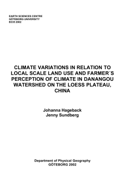climate variations in relation to local scale land use and farmer´s