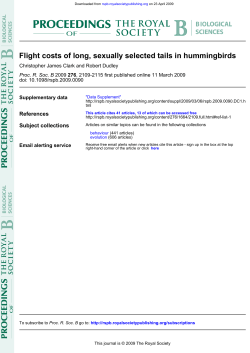 Flight costs of long, sexually selected tails in hummingbirds