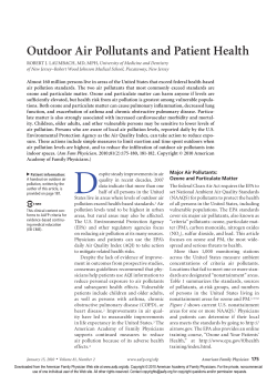 Outdoor Air Pollutants and Patient Health