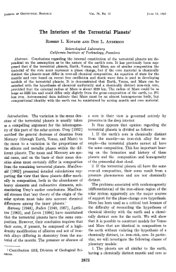 The Interiors of the Terrestrial Planets1