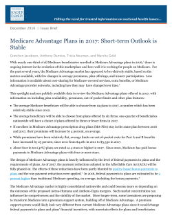 Medicare Advantage Plans in 2017: Short