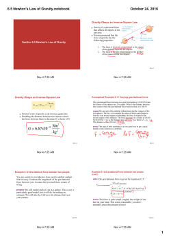 6.5 Newton`s Law of Gravity.notebook