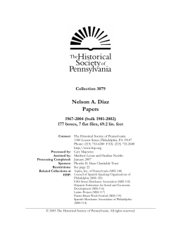 Nelson A. Diaz Papers - Historical Society of Pennsylvania