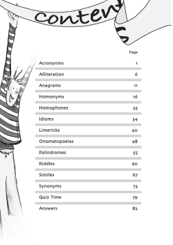 Acronynms 1 Alliteration 6 Anagrams 11 Homonyms 16
