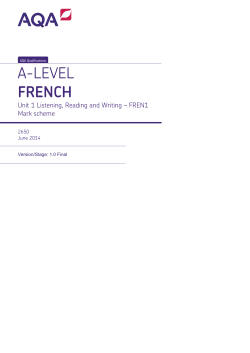A-level French Mark scheme Unit 01 - Listening, Reading and