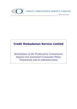 Inquiry into Australia`s Consumer Policy Framework and its