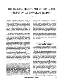 The Federal Reserve Act of 1913 in the Stream of US Monetary History