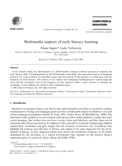 Multimedia support of early literacy learning