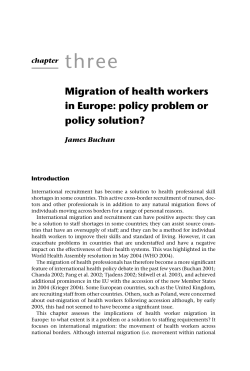 Migration of health workers in Europe: policy problem or policy
