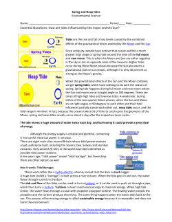 Essential Questions: How are tides influenced