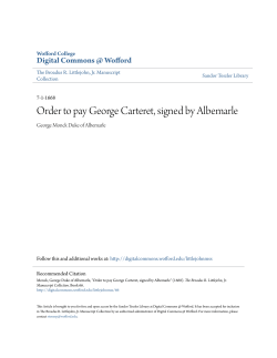 Order to pay George Carteret, signed by Albemarle
