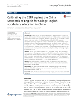 Calibrating the CEFR against the China Standards