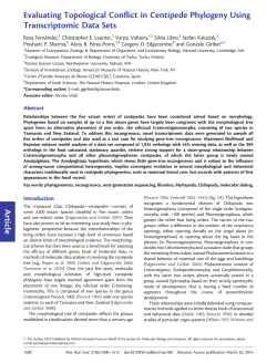 Article Evaluating Topological Conflict in Centipede Phylogeny