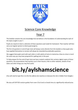 Yr 7 Core Knowledge Booklet
