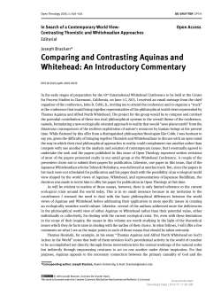 Comparing and Contrasting Aquinas and Whitehead: An