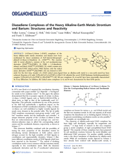 Diazadiene Complexes of the Heavy Alkaline