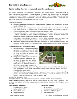 Growing in small spaces. - Chorley Allotment Society