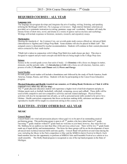 7th Grade Course Descriptions