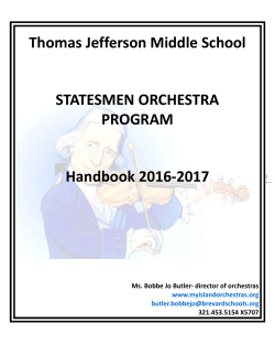 Thomas Jefferson Middle School STATESMEN ORCHESTRA