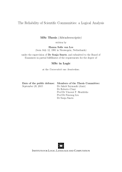 The Reliability of Scientific Communities: a Logical Analysis