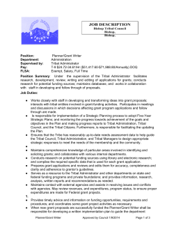 Position: Planner/Grant Writer Department: Administration