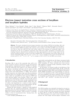 Electron impact ionization cross sections of beryllium and