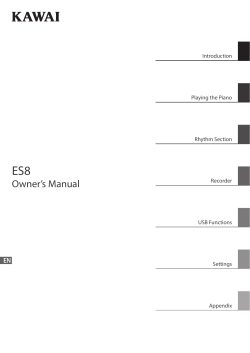 Kawai ES8 Owner`s Manual R101 (English)