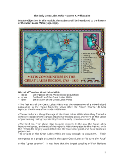 1 The Early Great Lakes M&eacute;tis