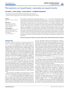 Perceptions as hypotheses: saccades as experiments