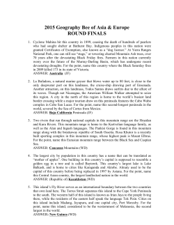 2015 IHBB Geography Bee &ndash; Round Finals