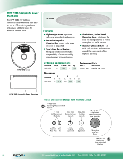 Ordering Specifications OPW 104C Composite Cover Manholes