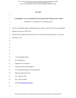 preprint - Mineralogical Society of America