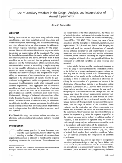 Role of Ancillary Variables in the Design, Analysis, and