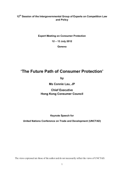The Future Path of Consumer Protection