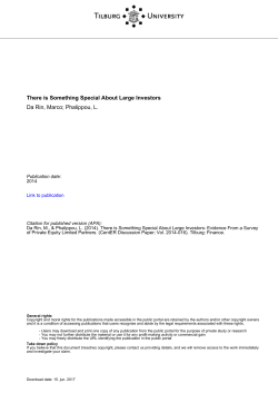 Tilburg University There is Something Special About Large Investors