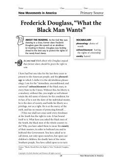 Frederick Douglass, “What the Black Man Wants”