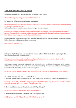 Thermochemistry Study Guide Key - Parkway C-2