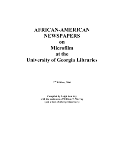 African-American Newspapers - University of Georgia Libraries