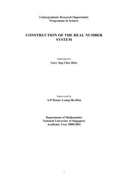 construction of the real number system