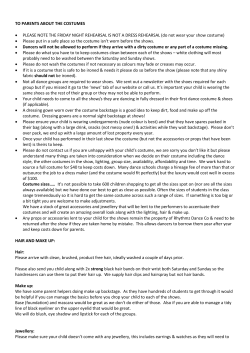 these costume notes - Rise Dance Company