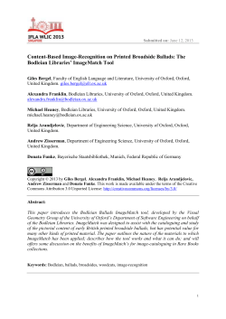 Content-Based Image-Recognition on Printed Broadside Ballads