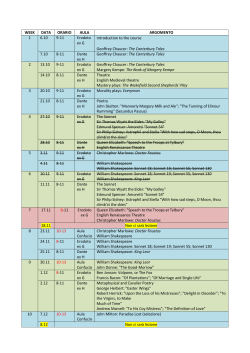 Calendario e argomenti lezioni
