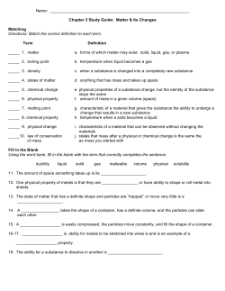 Chapter 3 Study Guide