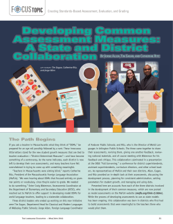 Developing Common Assessment Measures